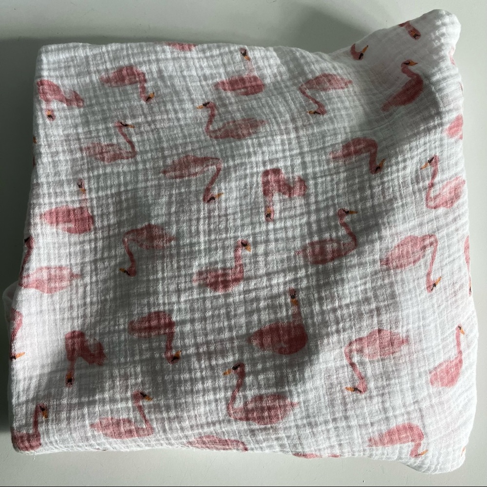 Aden + Anais flamingo Muslin cotton crib sheet